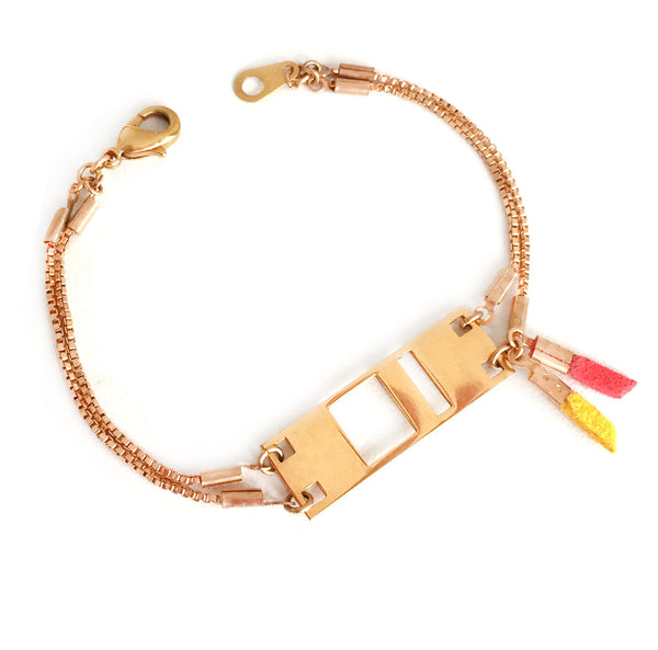 bracelet vendôme corail - jaune - Mirgiole